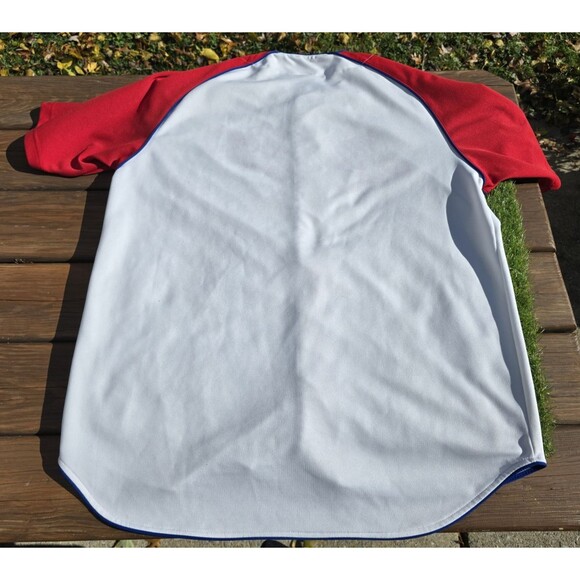 True Fan Philadelphia Phillies Baseball Jersey Men’s Sz XL EUC White Red Blue - Picture 3 of 13